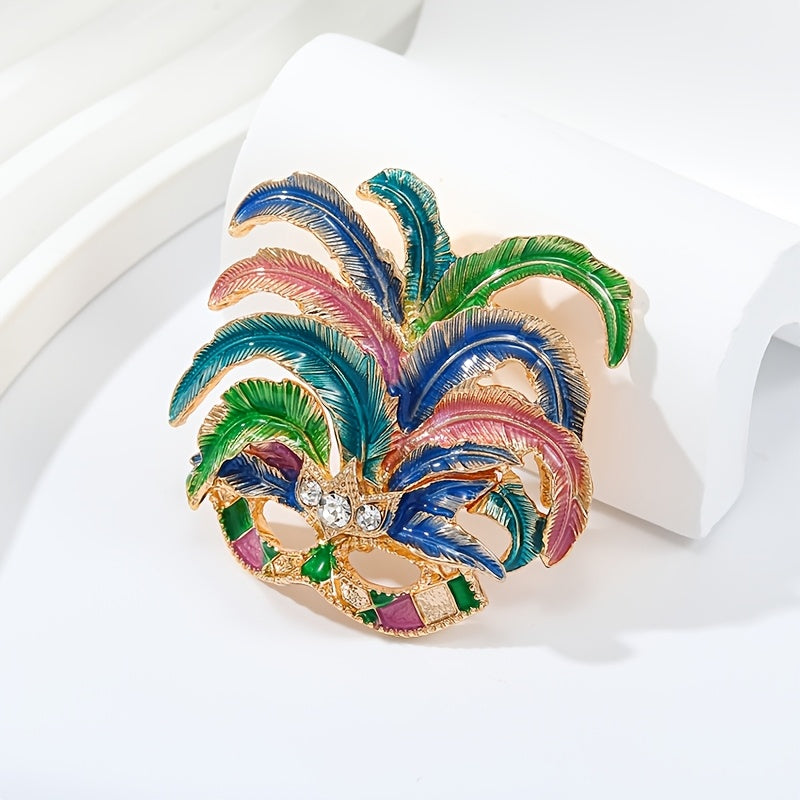 Vintage Alloy Feather Brooch with Minimalist Irregular Shape