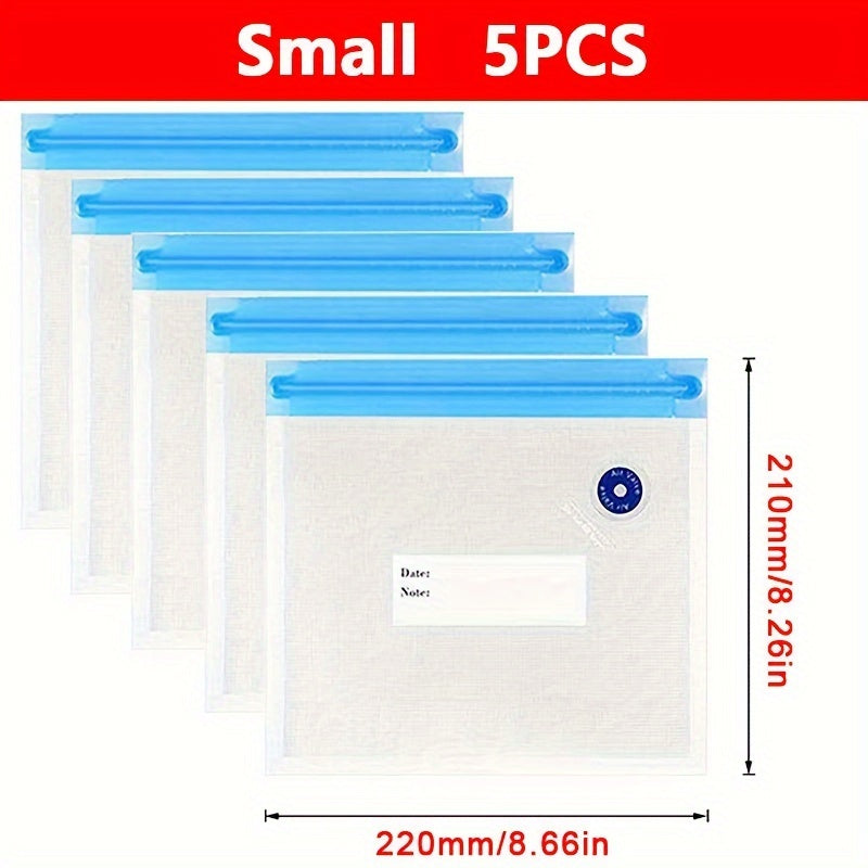 Reusable Food Vacuum Storage Bags Set in Various Sizes for Fresh Food Preservation