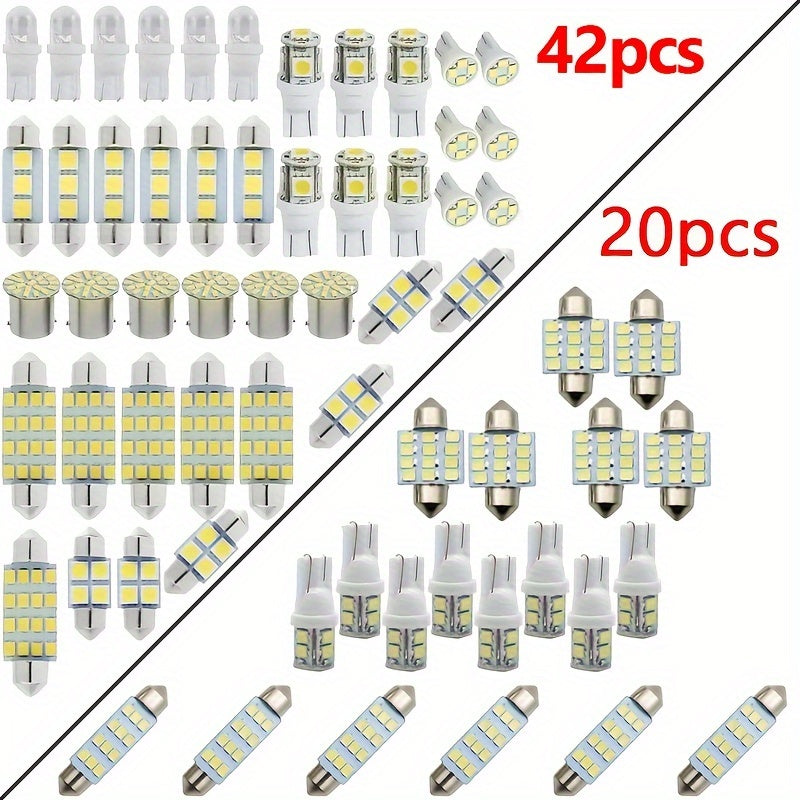 Automobile LED Light Set T10 Interior License Plate Door Lamps 42pcs