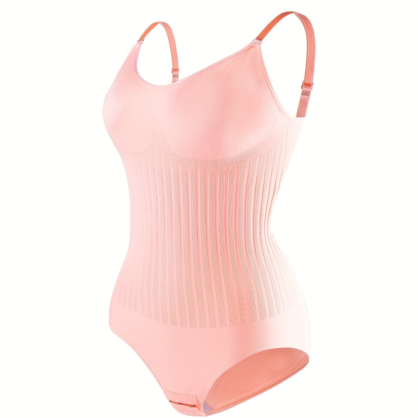 Women's Seamless High-Waisted Shapewear with Adjustable Straps and Hooks