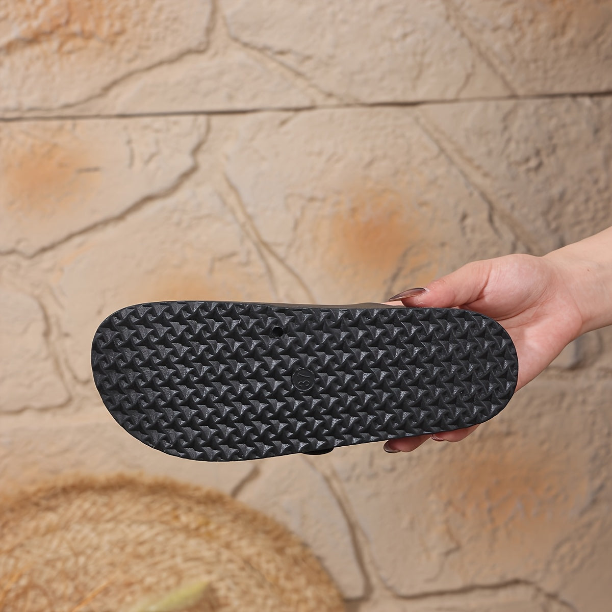 Women's Black and Gold Double Buckle Slide Sandals Open-Toe Summer Shoes