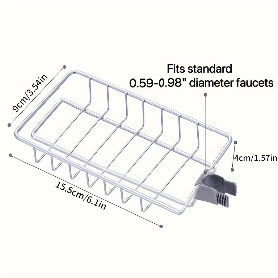 Organizador de fregadero de cocina de acero inoxidable para almacenamiento de esponja y jabón