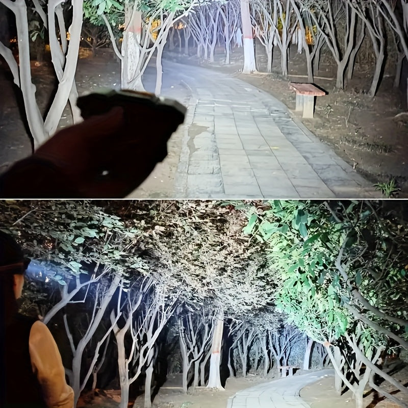 Raqamli ko'rsatkichli taktik chiroq, qayta zaryadlanadigan batareya, USB orqali zaryadlash, 350-500 lumen, 200-500m masofa, metall qoplama, ABS material, ochiq joyda foydalanish uchun chiroq.