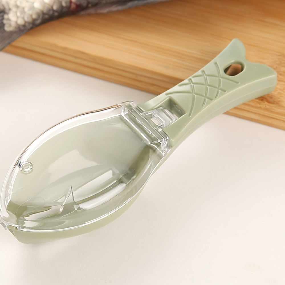 Многофункциональный инструмент для удаления чешуи рыбы с эргономичным дизайном и коробкой для хранения. Легкий в использовании и чистке, идеален для готовки, кемпинга и обедов. Обязательный кухонный инструмент для подготовки рыбы.