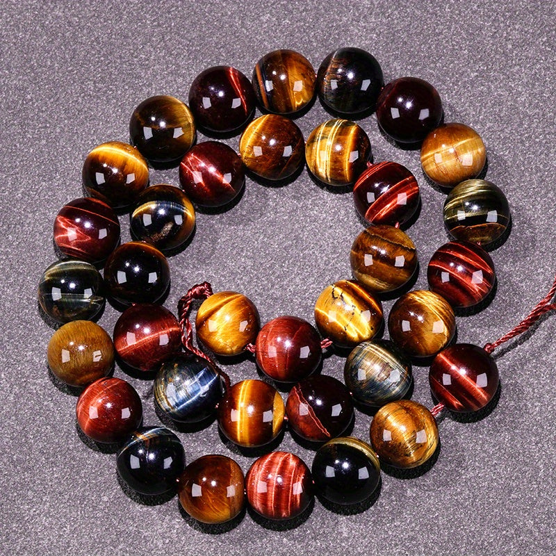 Natural Three-Color Tiger Eye Beads for Jewelry Making Wholesale