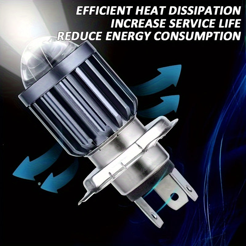 Motorcycle LED Headlight Bulb H4 Hi/Lo Beam 10000Lm Aluminum Shell