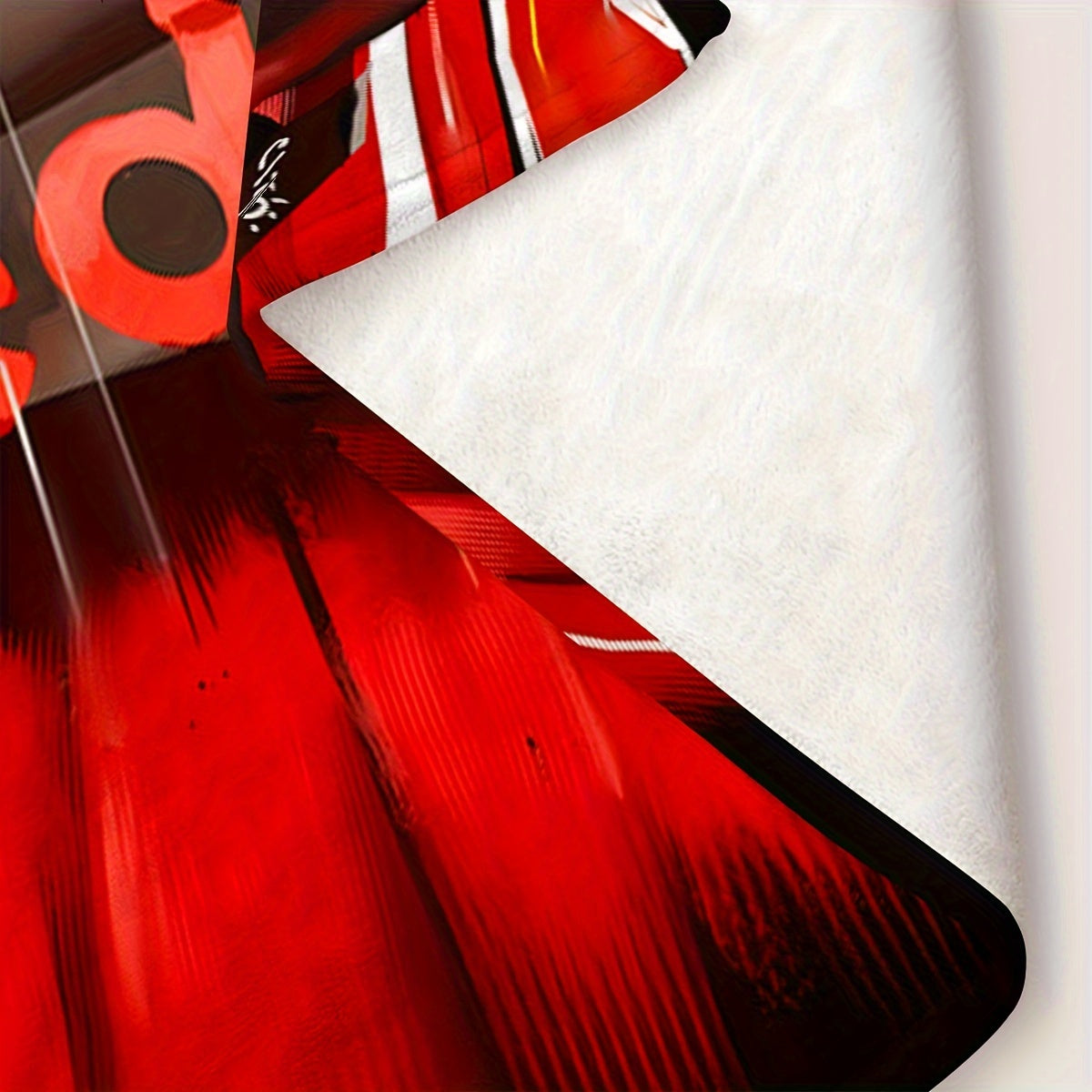 All-Season Flannel Sofa and Nap Blanket Red Black Yellow Digital F1 Racing Car Design