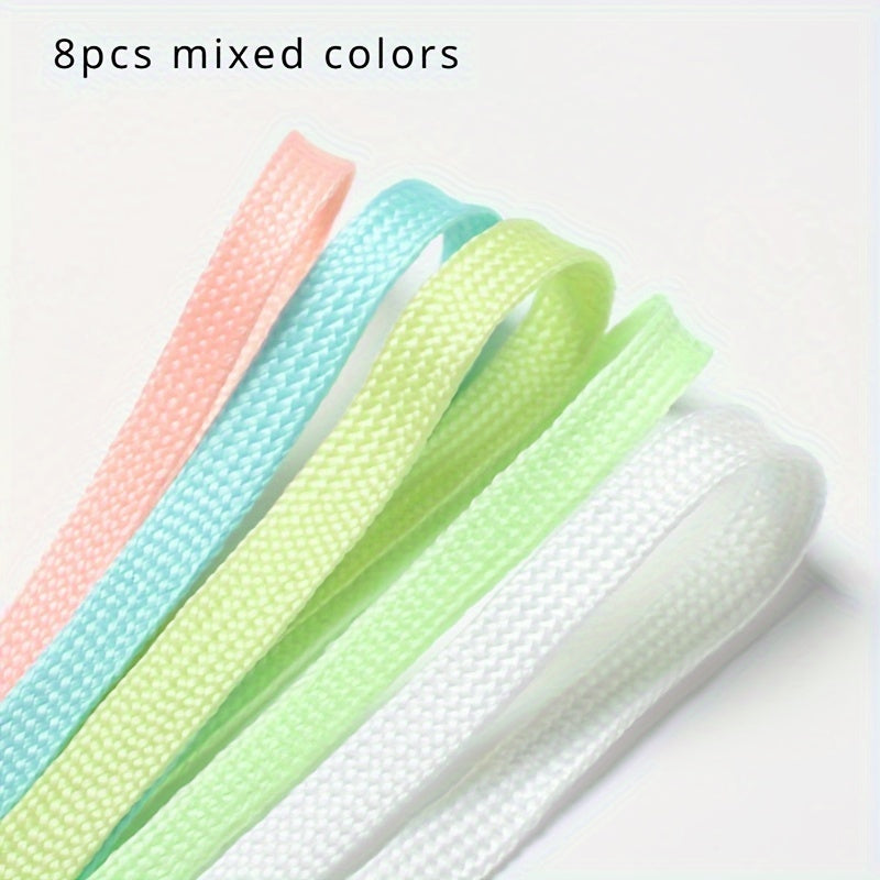 Unisex Fluorescent Luminous Shoelaces for Sports and Basketball Shoes, Bright Colors, Thickened 4/8 Pcs