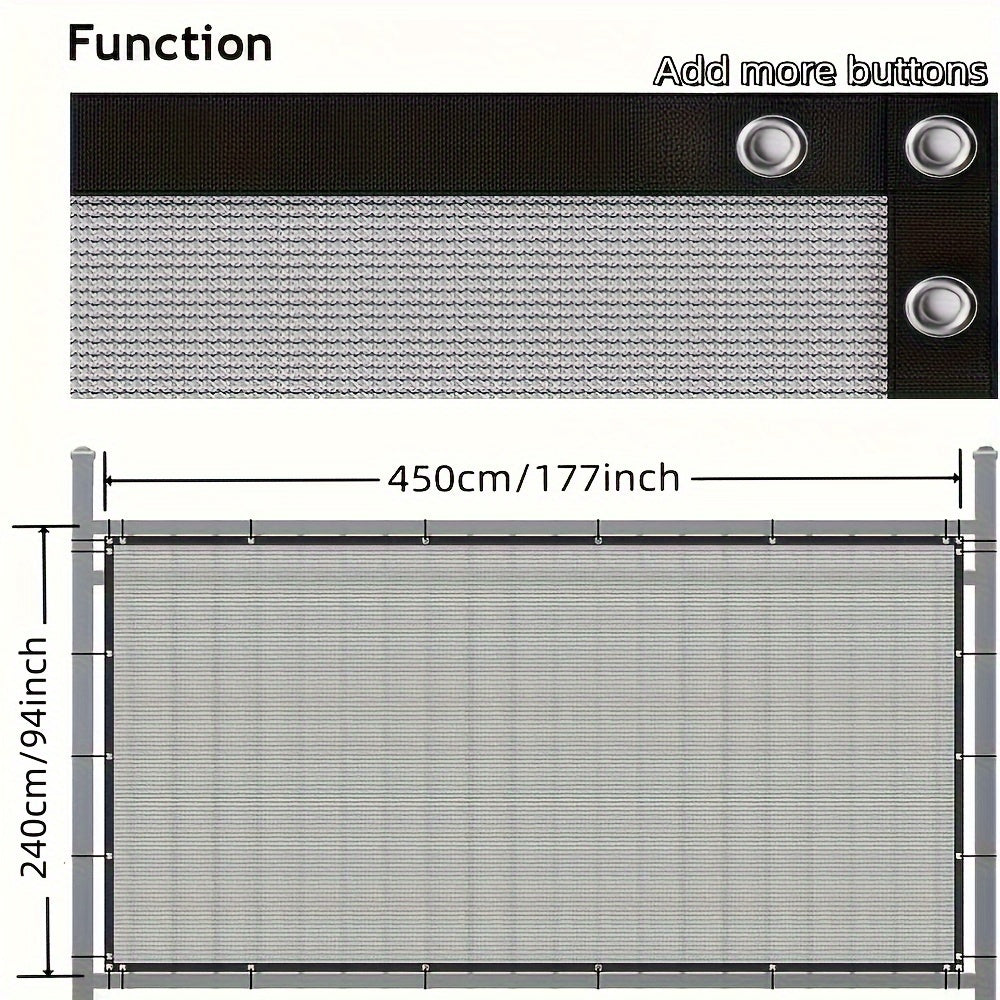 150GSM Gray Privacy Fence Screen for Outdoor Balcony Yard Pool Porch Windproof with Zip Ties