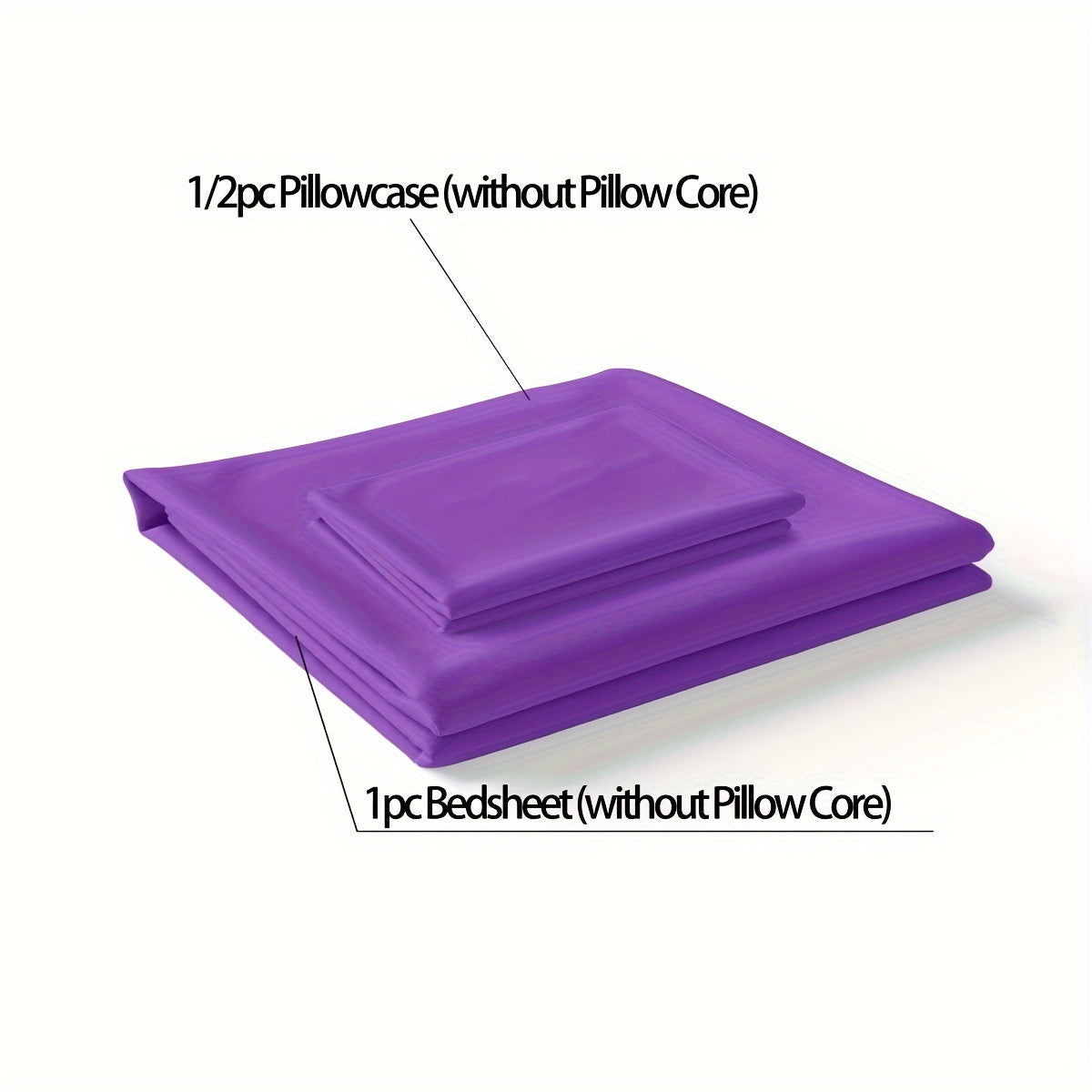 Polyester Sanded Fabric Bedding Set with Flat Sheet and Pillowcases for Bedroom and Guest Room