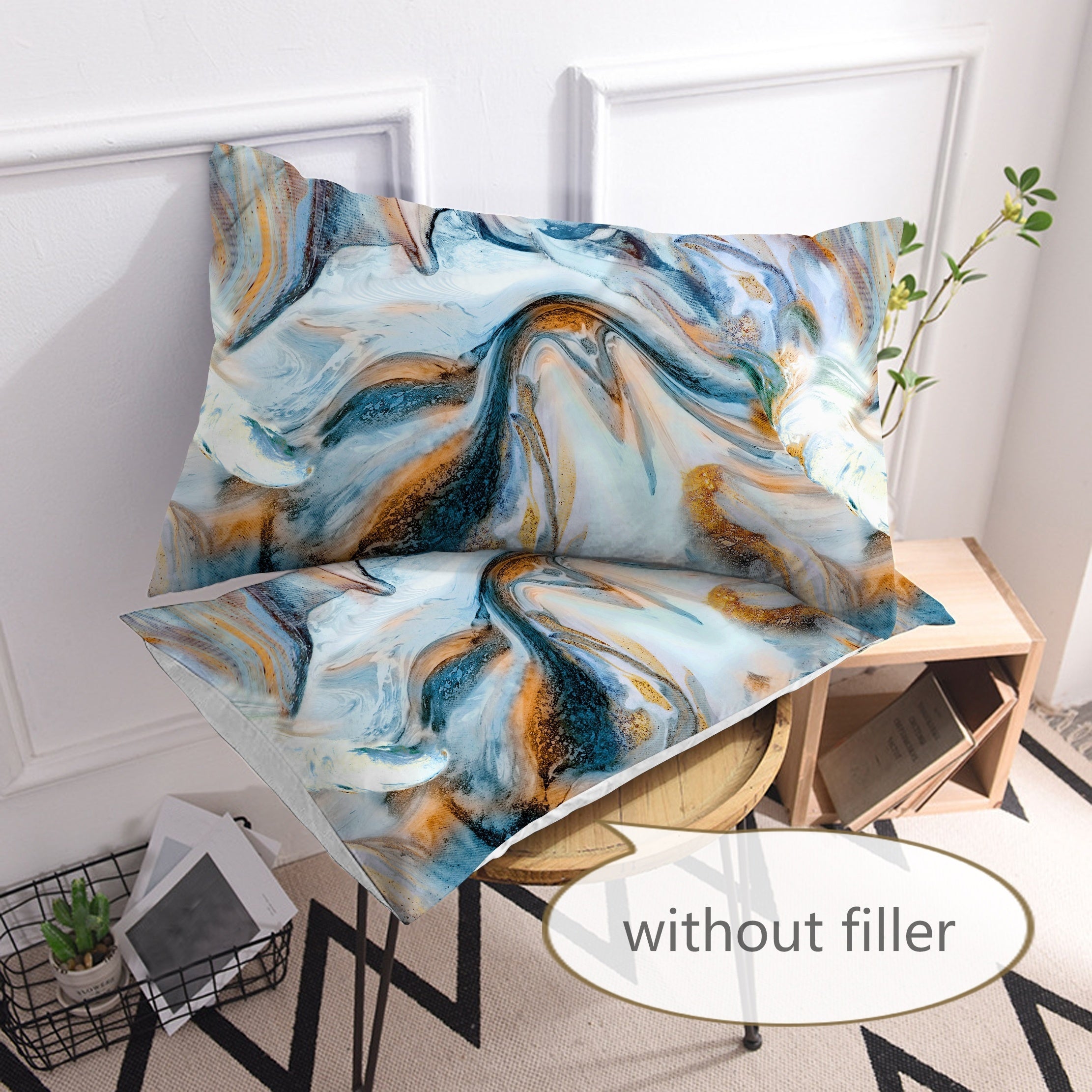 Textured Printed Pillowcase Set of 2 Soft Breathable Home Decor Covers