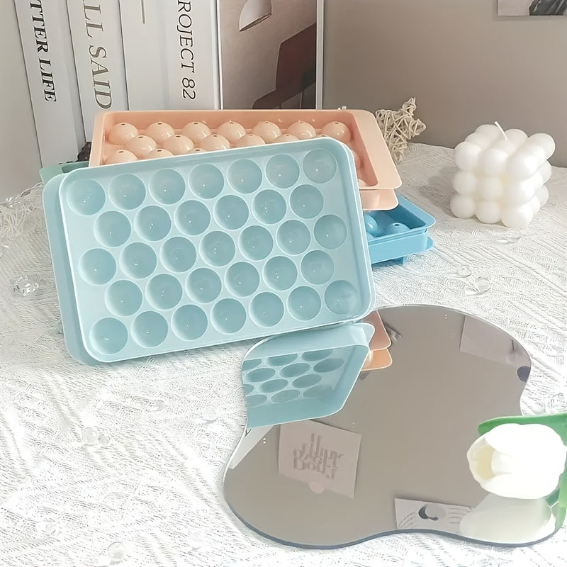 Silicone Ice Tray with Lid 33 Cubes Odorless Dustproof for Cocktails and Beverages