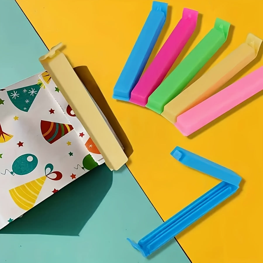 Paquete de 10 clips de plástico para sellar alimentos, selladores de bolsas a prueba de humedad para snacks y almacenamiento