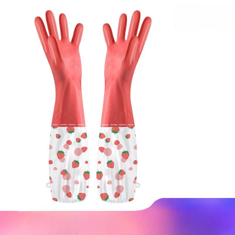 Guantes de hogar de felpa de invierno impermeables de PVC antideslizantes duraderos para limpieza de cocina