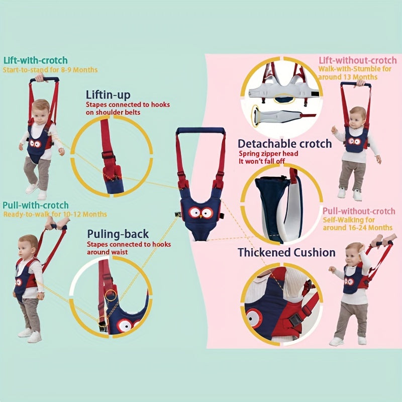Помогите вашему маленькому ребенку освоить ходьбу с помощью нашего регулируемого ремня для ходунков - идеально подходит для детей от 6 до 24 месяцев!