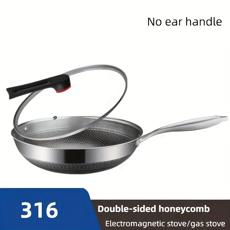 13-Inch Stainless Steel Wok Dishwasher Safe Cookware for Home Camping and Gatherings