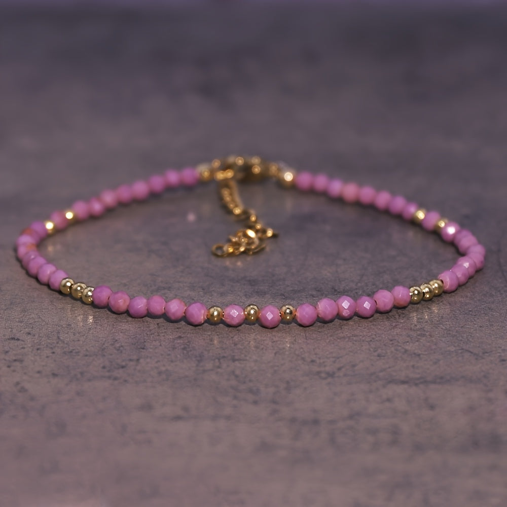 Женский браслет из бусин лунного и солнечного камня для подарка и украшений