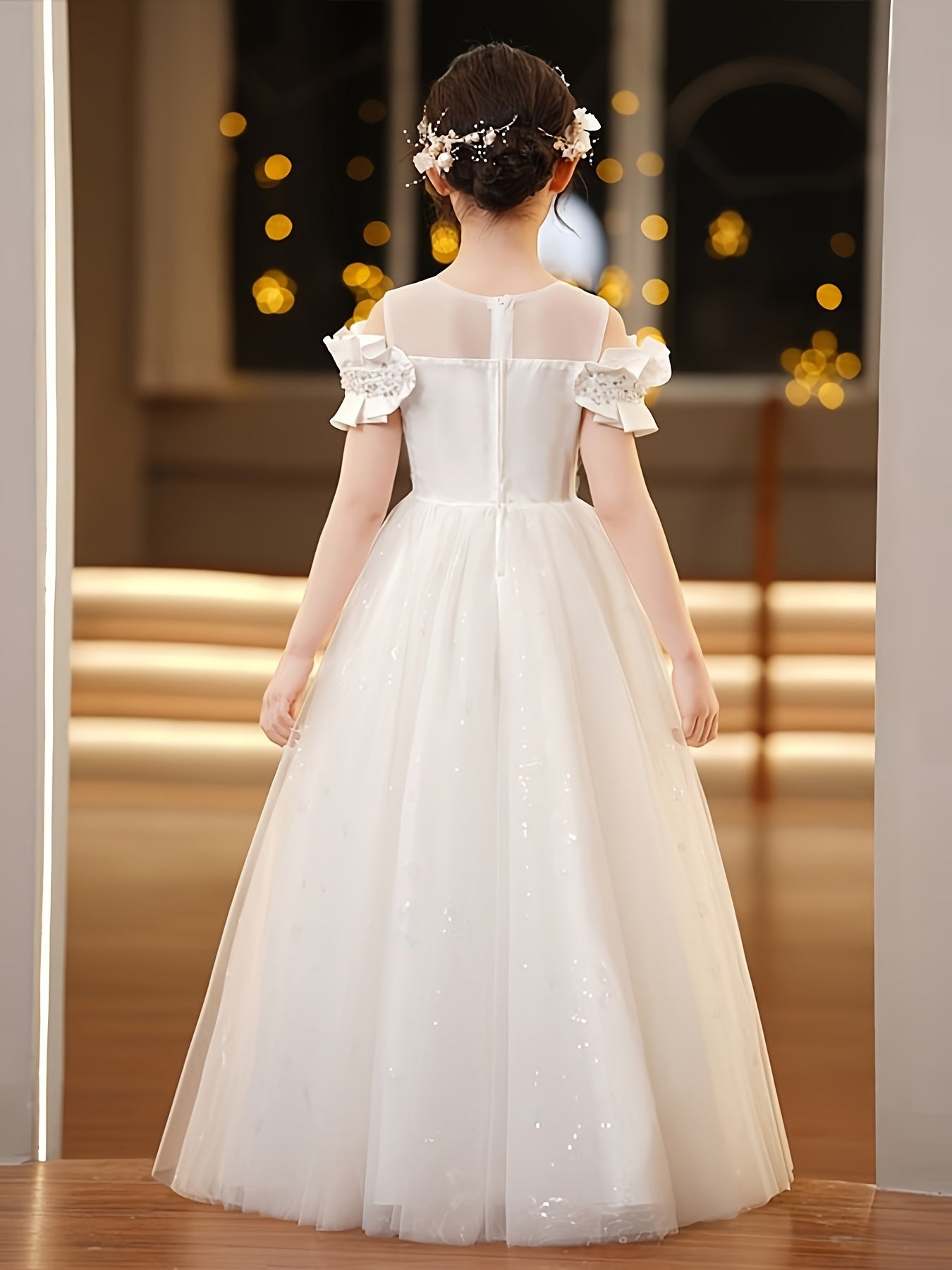 Girls Light Pink Princess Dress Sleeveless Ruffle Tulle Skirt for Pageants Weddings and Performances