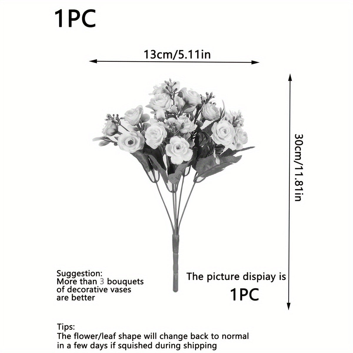 Artificial Rose Flowers for Wedding and Party Decor 1/3 Premium Artificial Flowers