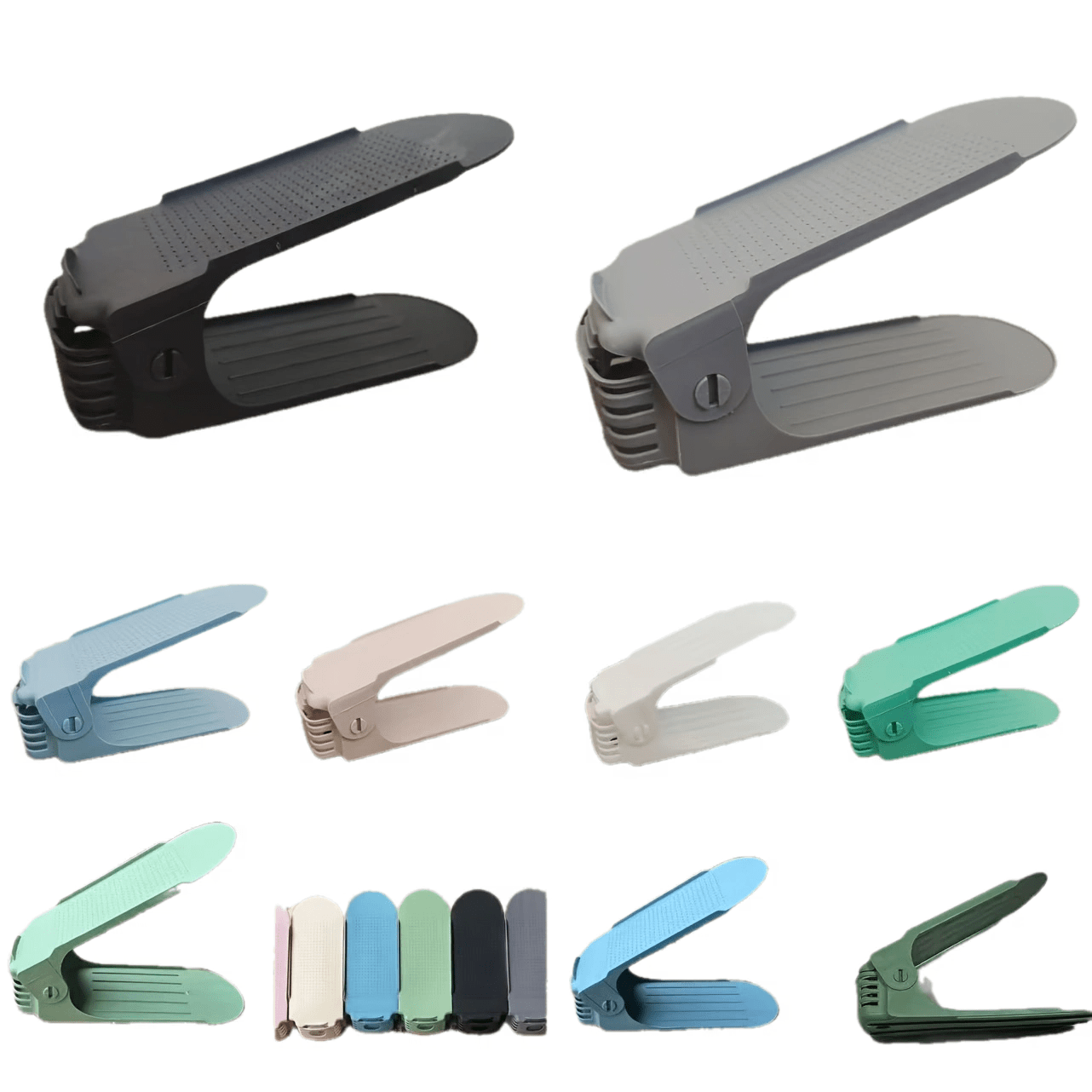 Kiyim shkaflari uchun ikki qatlamli poyabzal javoni, joyni tejash, sozlanadigan darajalar