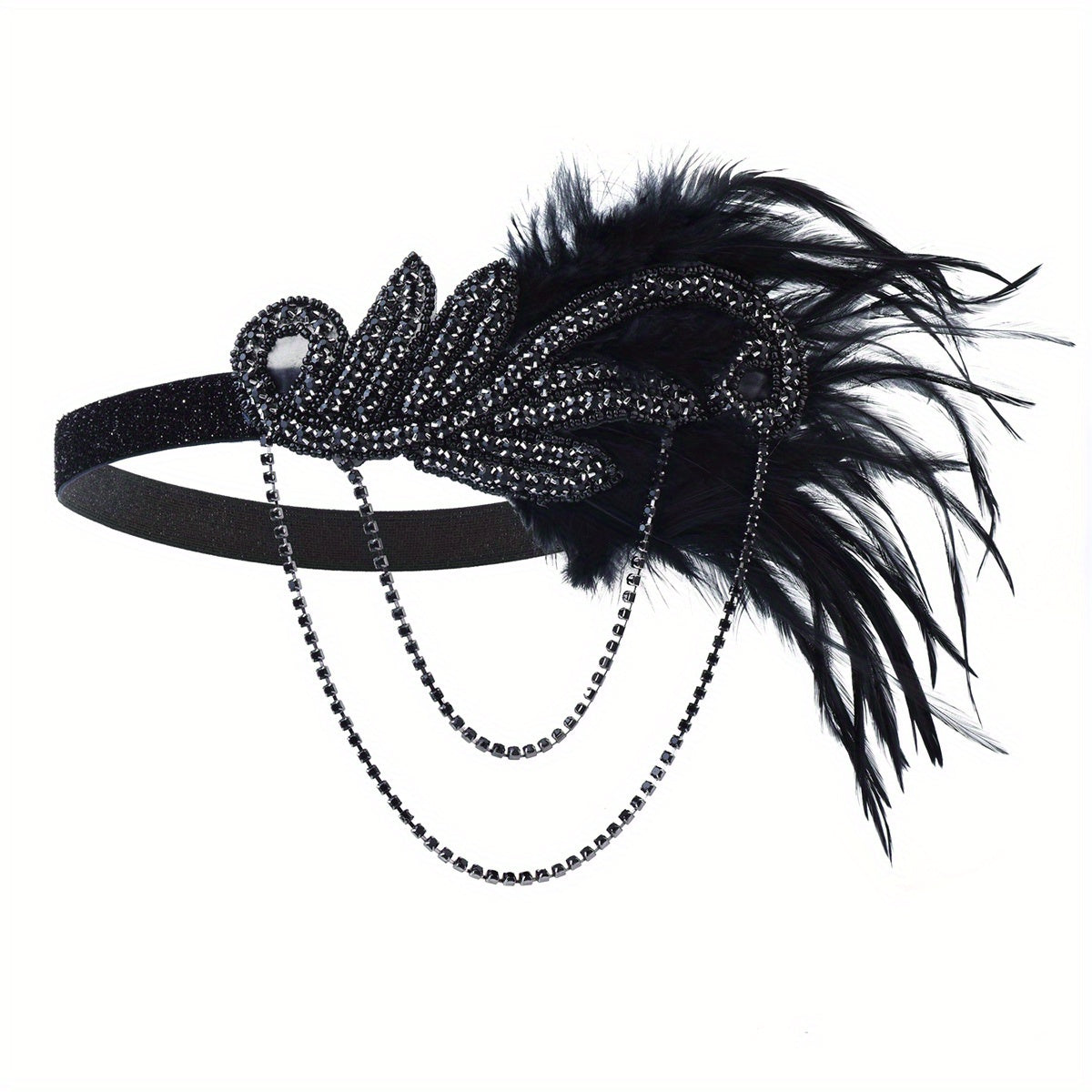 Faux Feather Headband for Women 1920s Style Hair Accessory for Parties Halloween Rave