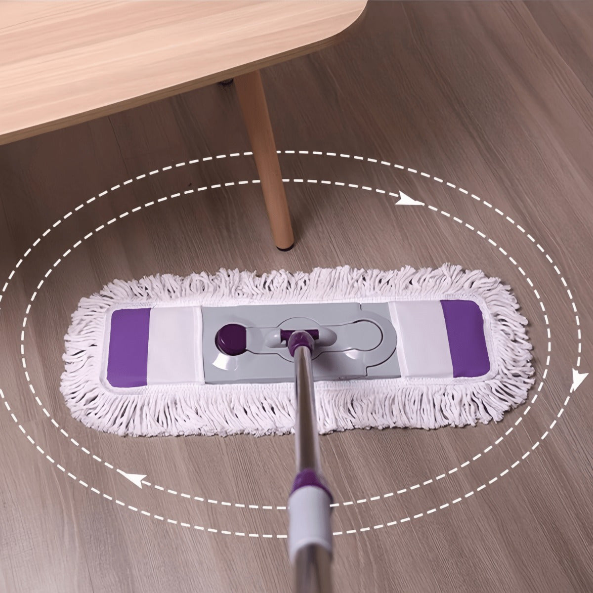 Katta 65.0 sm tekis mopa, uzaytirilgan tutqich, keng mikrofiber mato, 360 daraja moslashuvchan bosh - yashash xonasi, yotoqxona, hojatxona, oshxona va pol tozalash uchun ikki tomonlama nam va quruq pol mop - 1 dona