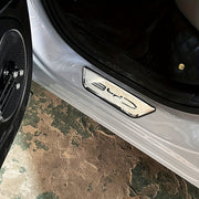 Car Exterior Door Sill Stainless Steel Welcome Pedal Anti-Scratch Carbon Fiber 4pcs