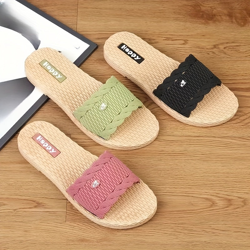 Women's EVA Flat Sandals Open-Toe Slip-On Summer Beach Shoes