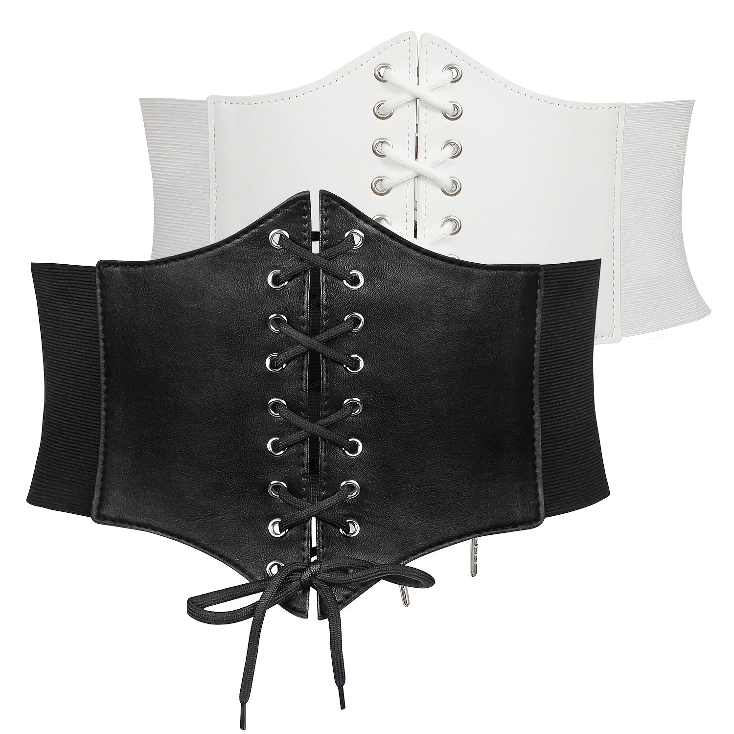 Набор из 1/2/3 корсетных ремней на шнуровке для женщин, эластичный широкий пояс, винтажный бант