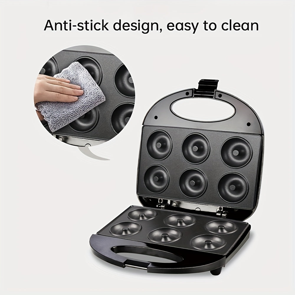 Mini máquina para donuts de acero inoxidable con 6 orificios, recubrimiento antiadherente, ahorro de energía, enchufe europeo