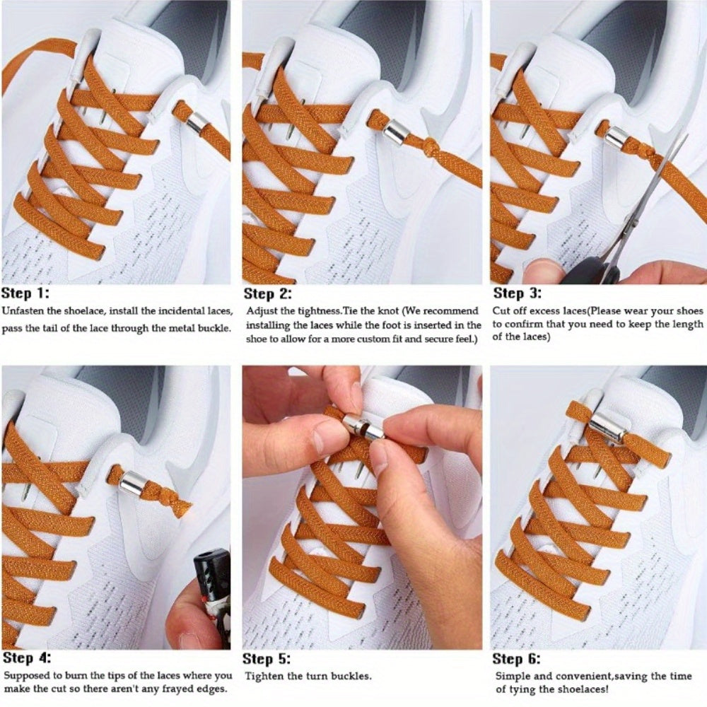 No-Tie Elastic Shoelaces for Kids and Adults, Flexible Easy to Use