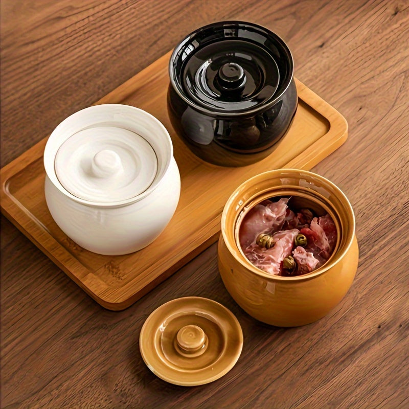 Kitchenware Set Includes Clay Pot Ceramic Stew Pot Soup Pot with Lid for Cooking and Household Use