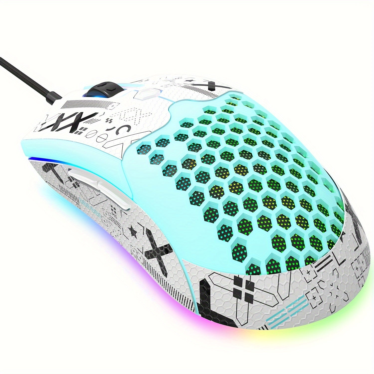 Gaming Mouse with 65G Lightweight Honeycomb Shell 26 RGB Backlighting Optical Sensor