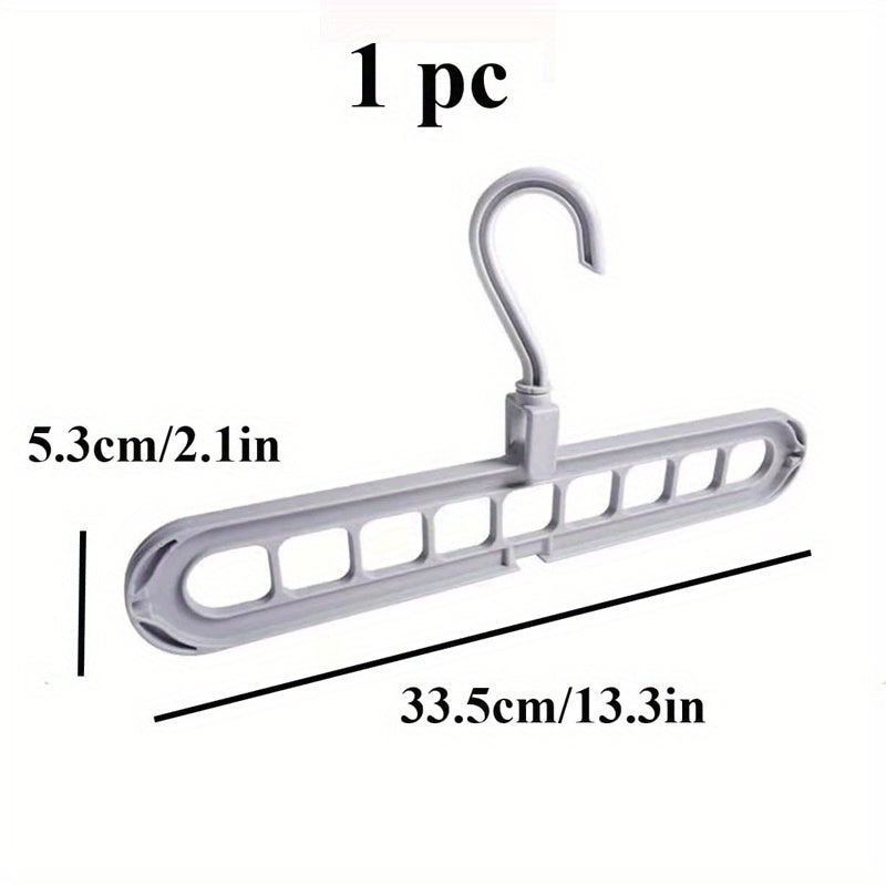 9-in-1 Folding Clothes Hanger with 9 Holes Wall-Mounted Plastic Drying Rack Organizer for Bathroom Bedroom Closet