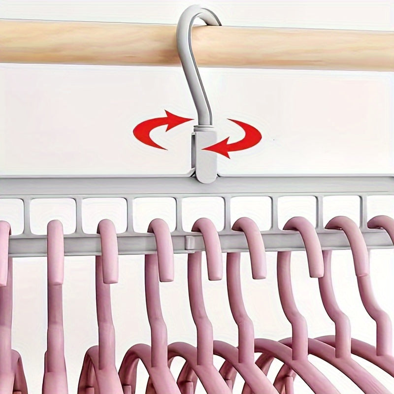 9-in-1 Folding Clothes Hanger with 9 Holes Wall-Mounted Plastic Drying Rack Organizer for Bathroom Bedroom Closet