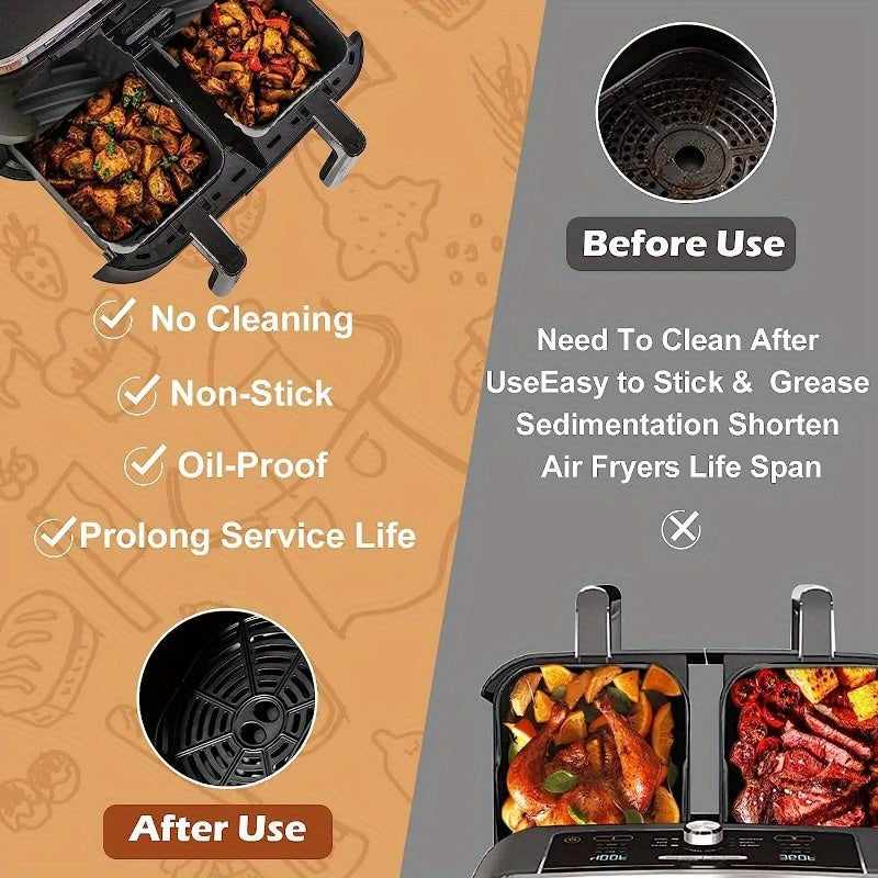 Rejillas de silicona antiadherentes para freidora de aire con accesorios para freidora doble