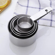Set of 5 Stainless Steel Measuring Cups and Spoons for Baking and Cooking