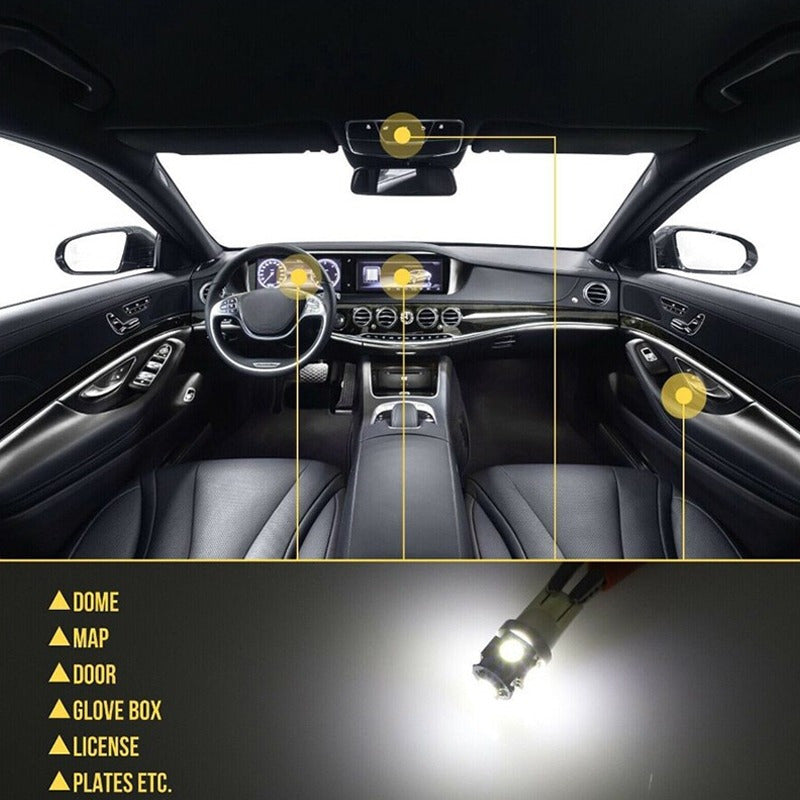 42pcs Durable Car Interior Lights T10 T5 Map Dome License Plate Bulbs