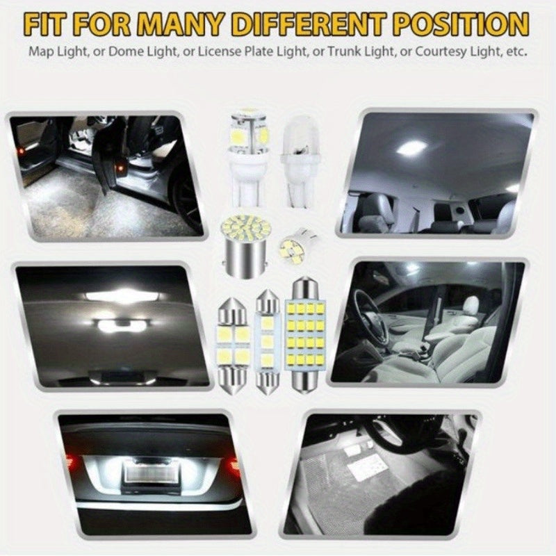42pcs Durable Car Interior Lights T10 T5 Map Dome License Plate Bulbs