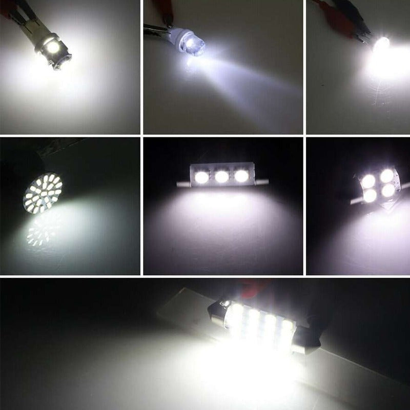 42pcs Durable Car Interior Lights T10 T5 Map Dome License Plate Bulbs