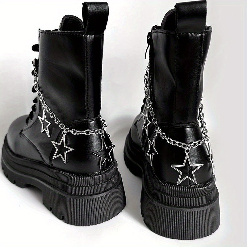 Unisex Hollow Pentagram Pendant Shoe Chain Star Boots Accessory