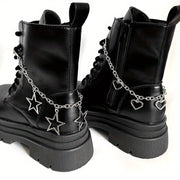 Unisex Hollow Pentagram Pendant Shoe Chain Star Boots Accessory