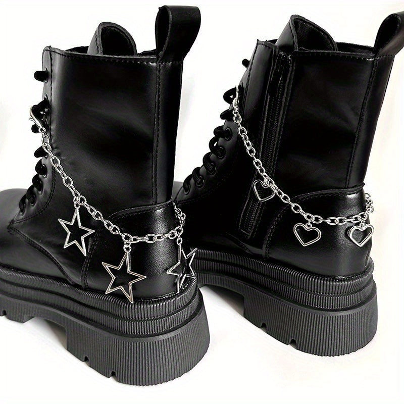 Unisex Hollow Pentagram Pendant Shoe Chain Star Boots Accessory