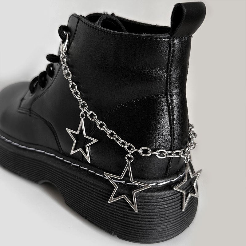 Unisex Hollow Pentagram Pendant Shoe Chain Star Boots Accessory