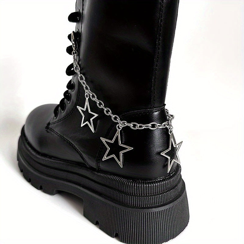 Unisex Hollow Pentagram Pendant Shoe Chain Star Boots Accessory