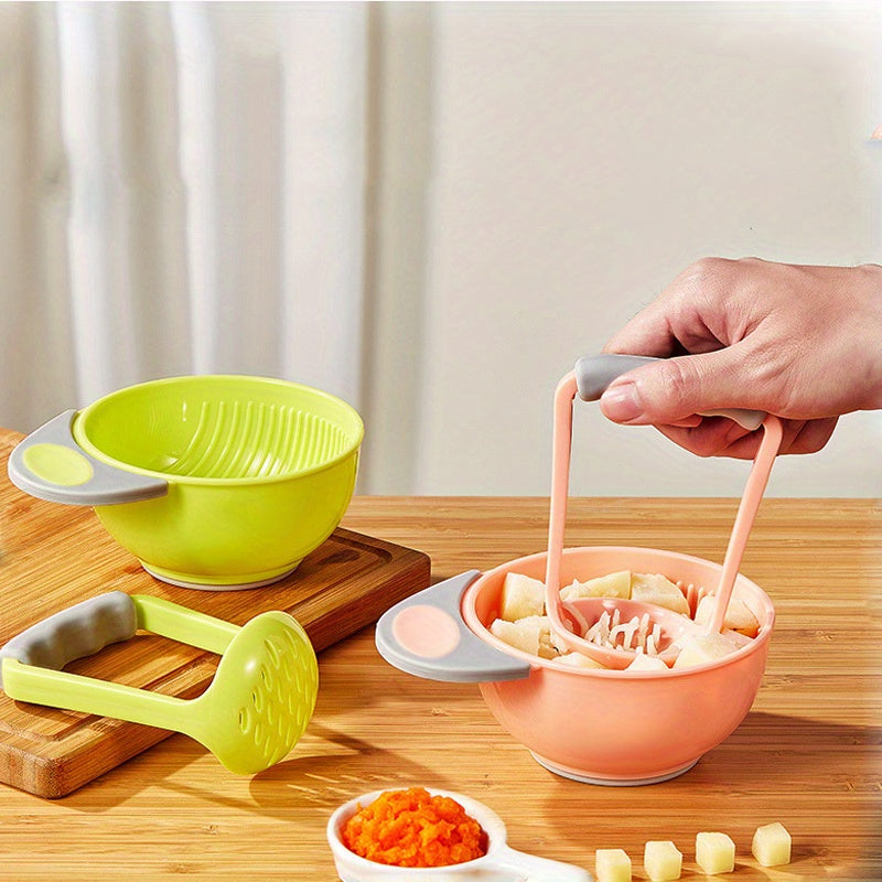 Kitchen Masher Set with Grinding Bowl and Stick for Fruits Vegetables Ginger Garlic