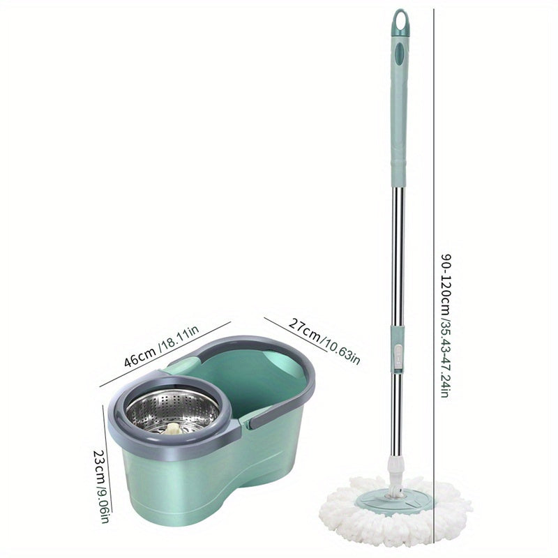 Automatic Spin Mop with Bucket for Wooden Floors and Walls Hands-Free Floor Cleaning System Microfiber Pads