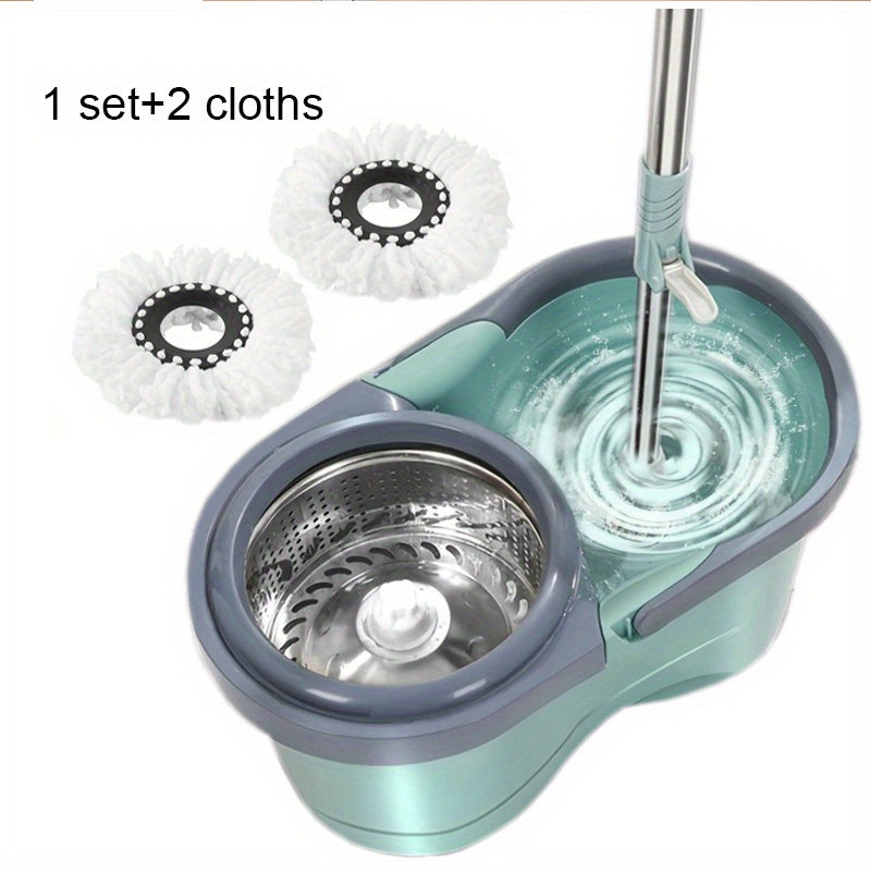 Automatic Spin Mop with Bucket for Wooden Floors and Walls Hands-Free Floor Cleaning System Microfiber Pads