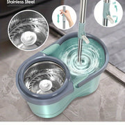 Automatic Spin Mop with Bucket for Wooden Floors and Walls Hands-Free Floor Cleaning System Microfiber Pads