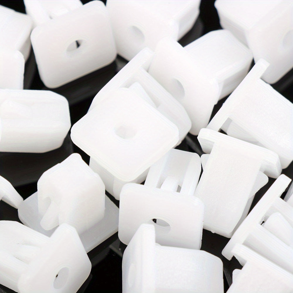 20 шт. белых квадратных авто-клипс для быстрого крепления бампера, крылья, двери